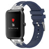 Correa de silicona para reloj Amazfit Bip de 20 mm con hebilla plateada de liberación rápida (azul marino)