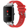 Correa de silicona para reloj Amazfit Bip de liberación rápida con hebilla plateada de 20 mm (roja)