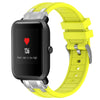 Correa de silicona para reloj Amazfit Bip de 20 mm con hebilla plateada de liberación rápida (amarillo vital)