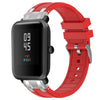 Correa de silicona para reloj Amazfit Bip 5 de 22 mm con hebilla plateada de liberación rápida (roja)