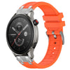Correa de silicona para reloj Amazfit GTR 4 de 22 mm con hebilla plateada de liberación rápida (naranja)