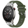Correa de silicona para reloj Amazfit GTR 4 de 22 mm con hebilla plateada de liberación rápida (verde oliva)