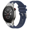 Correa de silicona para reloj Amazfit GTR 4 de 22 mm con hebilla plateada de liberación rápida (azul marino)