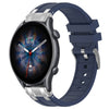 Correa de silicona para reloj Amazfit GTR 3 Pro de 22 mm con hebilla plateada de liberación rápida (azul marino)