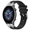 Correa de silicona para reloj Amazfit GTR 3 Pro de 22 mm con hebilla plateada de liberación rápida (negra)