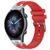 Correa de silicona para reloj Amazfit GTR 3 Pro de 22 mm con hebilla plateada de liberación rápida (roja)