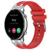 Correa de silicona para reloj Amazfit GTR 2 de 22 mm con hebilla plateada de liberación rápida (roja)