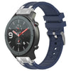 Correa de silicona para reloj Amazfit GTR de 47 mm y 22 mm con hebilla plateada de liberación rápida (azul marino)