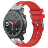 Correa de silicona para reloj Amazfit GTR de 47 mm y 22 mm con hebilla plateada de liberación rápida (roja)