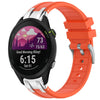 Correa de silicona para reloj Garmin Forerunner 255 Music de 22 mm con hebilla plateada de liberación rápida (naranja)