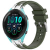 Correa de silicona para reloj Garmin Forerunner 265 Music de 22 mm con hebilla plateada de liberación rápida (verde oliva)