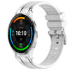 Correa de silicona para reloj Garmin Venu 3 de 22 mm con hebilla plateada de liberación rápida (blanca)