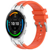 Correa de silicona para reloj Garmin Venu 3 de 22 mm con hebilla plateada de liberación rápida (naranja)
