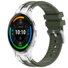 Correa de silicona para reloj Garmin Venu 3 de 22 mm con hebilla plateada de liberación rápida (verde oliva)