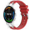 Correa de silicona para reloj Garmin Venu 3 de 22 mm con hebilla plateada de liberación rápida (roja)