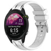 Correa de silicona para reloj Garmin Forerunner 255 de 22 mm con hebilla plateada de liberación rápida (blanca)