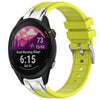 Correa de silicona para reloj Garmin Forerunner 255 de 22 mm con hebilla plateada de liberación rápida (amarillo vital)