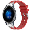 Correa de silicona para reloj Garmin Venu 2 de 22 mm con hebilla plateada de liberación rápida (roja)