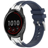 Correa de silicona para reloj Garmin Vivoactive 4 de 22 mm con hebilla plateada de liberación rápida (azul marino)