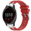 Correa de silicona para reloj Garmin Vivoactive 4 de 22 mm con hebilla plateada de liberación rápida (roja)