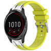Correa de silicona para reloj Garmin Vivoactive 4 de 22 mm con hebilla plateada de liberación rápida (amarillo vital)