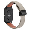 Correa de reloj de cuero de microfibra con hebilla magnética de 20 mm para Amazfit Pop Pro Slim (gris elefante de becerro)