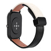 Correa de reloj de cuero de microfibra con hebilla magnética de 20 mm para Amazfit Pop Slim (negro y albaricoque)