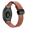 Correa de reloj de cuero de microfibra de 20 mm con hebilla magnética fina para Garmin Forerunner 165 (marrón moca)