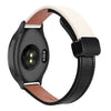 Correa de reloj de cuero de microfibra de 20 mm con hebilla magnética fina para Garmin Forerunner 165 (negro y albaricoque)
