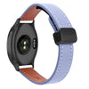 Correa de reloj de cuero de microfibra de 20 mm con hebilla magnética fina para Garmin Forerunner 165 Music (lavanda)