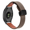 Correa de reloj de cuero de microfibra de 20 mm con hebilla magnética fina para Garmin Forerunner 165 Music (caramelo macchiato)