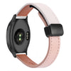 Correa de reloj de cuero de microfibra de 20 mm con hebilla magnética fina para Garmin Forerunner 165 Music (rosa y albaricoque)