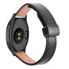 Correa de reloj de cuero de microfibra de 20 mm con hebilla magnética fina para Garmin Forerunner 165 Music (negra)