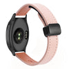 Correa de reloj de cuero de microfibra de 20 mm con hebilla magnética fina para Garmin Forerunner 165 Music (rosa Sakura)