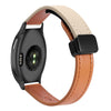Correa de reloj de cuero de microfibra de 20 mm con hebilla magnética fina para Garmin Vivoactive 5 (naranja Aima + albaricoque crema)