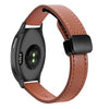 Correa de reloj de cuero de microfibra de 20 mm con hebilla magnética fina para Garmin Vivoactive 5 (marrón moca)