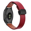 Correa de reloj de cuero de microfibra de 20 mm con hebilla magnética fina para Garmin Vivoactive 5 (rojo vino)