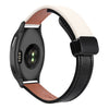 Correa de reloj de cuero de microfibra de 20 mm con hebilla magnética fina para Garmin Vivoactive 5 (negro y albaricoque)