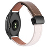 Correa de reloj de cuero de microfibra de 20 mm con hebilla magnética fina para Garmin Active 5 (albaricoque y caramelo macchiato)