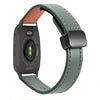 Correa de reloj de cuero de microfibra con hebilla magnética delgada de 20 mm para Garmin Venu SQ2 (verde aguacate)