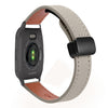Correa de reloj de cuero de microfibra con hebilla magnética delgada de 20 mm para Garmin Venu SQ2 (gris elefante de becerro)
