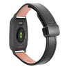 Correa de reloj de cuero de microfibra con hebilla magnética delgada de 20 mm para Garmin Venu SQ2 (negra)