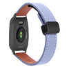 Correa de reloj de cuero de microfibra con hebilla magnética delgada de 20 mm para Garmin Venu SQ (lavanda)