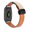 Correa de reloj de cuero de microfibra con hebilla magnética delgada de 20 mm para Garmin Venu SQ (naranja Aima + albaricoque crema)