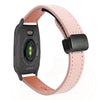 Correa de reloj de cuero de microfibra con hebilla magnética delgada de 20 mm para Garmin Venu SQ (rosa Sakura)