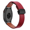 Correa de reloj de cuero de microfibra con hebilla magnética fina de 20 mm para Garmin Approach S40 (rojo vino)