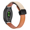 Correa de reloj de cuero de microfibra con hebilla magnética fina de 20 mm para Garmin Move Sport (naranja Aima y albaricoque crema)