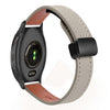 Correa de reloj de cuero de microfibra de 20 mm con hebilla magnética fina para Garmin Venu 2 Plus (gris elefante de becerro)