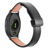 Correa de reloj de cuero de microfibra de 20 mm con hebilla magnética fina para Garmin Venu 2 Plus (negra)