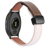 Correa de reloj de cuero de microfibra de 20 mm con hebilla magnética fina para Garmin Venu 2 Plus (albaricoque y caramelo macchiato)